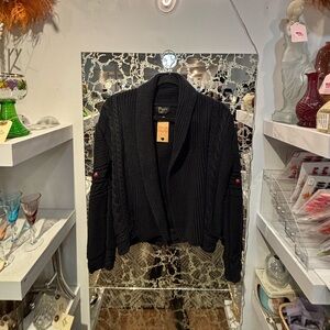 Pure 100% Cotton Black Cardigan